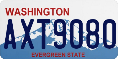 WA license plate AXT9080