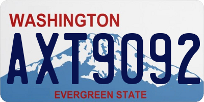 WA license plate AXT9092