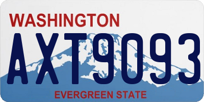 WA license plate AXT9093