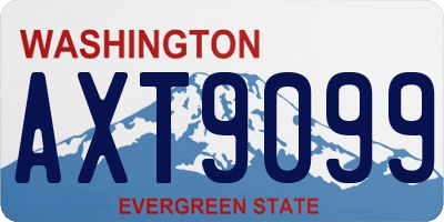 WA license plate AXT9099