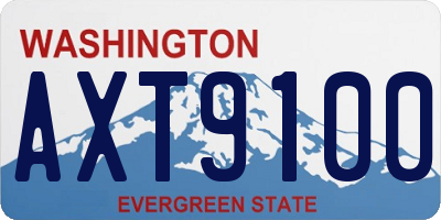 WA license plate AXT9100