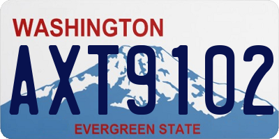WA license plate AXT9102