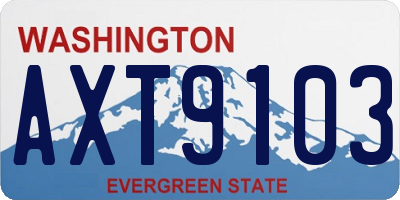 WA license plate AXT9103