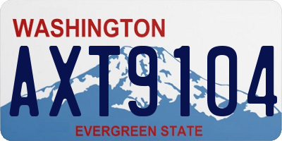 WA license plate AXT9104