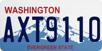 WA license plate AXT9110