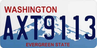 WA license plate AXT9113