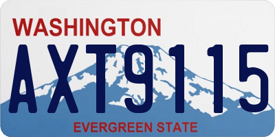 WA license plate AXT9115