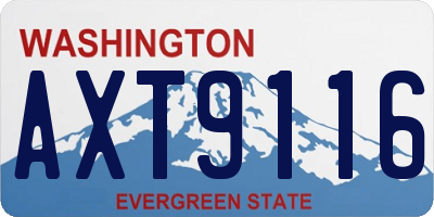 WA license plate AXT9116