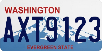 WA license plate AXT9123