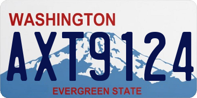 WA license plate AXT9124