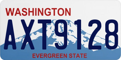 WA license plate AXT9128