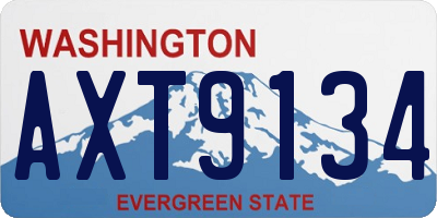WA license plate AXT9134