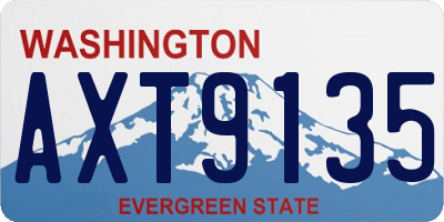 WA license plate AXT9135