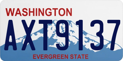 WA license plate AXT9137