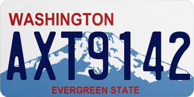 WA license plate AXT9142