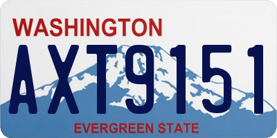 WA license plate AXT9151