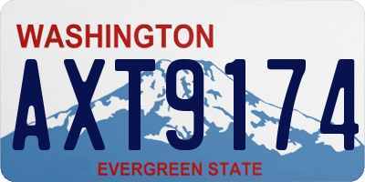 WA license plate AXT9174