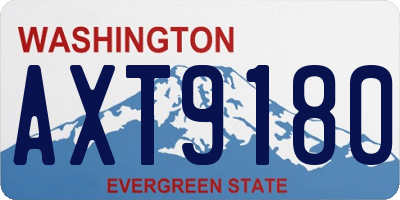 WA license plate AXT9180