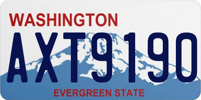 WA license plate AXT9190
