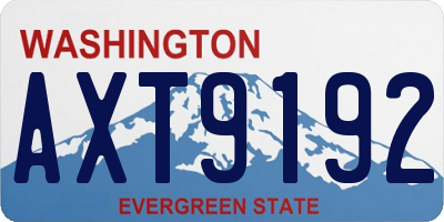 WA license plate AXT9192