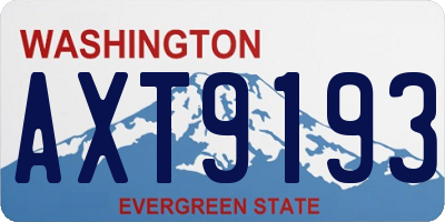 WA license plate AXT9193
