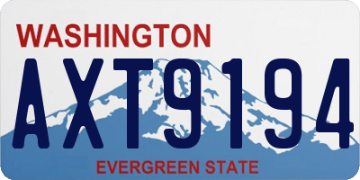 WA license plate AXT9194