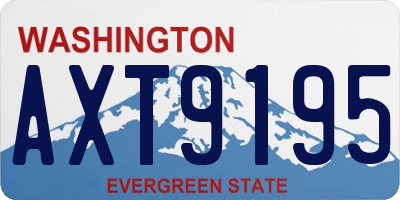 WA license plate AXT9195