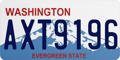 WA license plate AXT9196