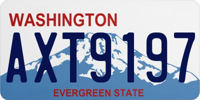 WA license plate AXT9197