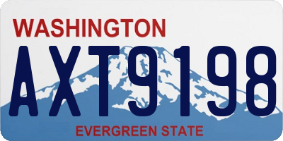 WA license plate AXT9198