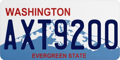 WA license plate AXT9200