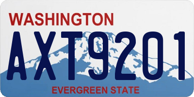 WA license plate AXT9201