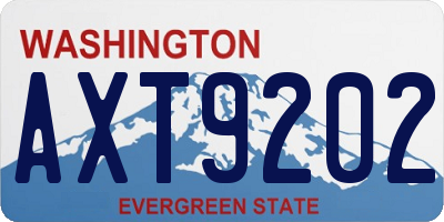 WA license plate AXT9202