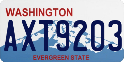 WA license plate AXT9203