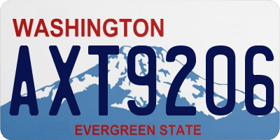 WA license plate AXT9206