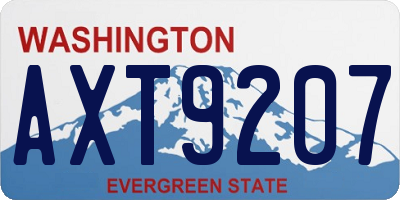 WA license plate AXT9207