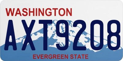 WA license plate AXT9208