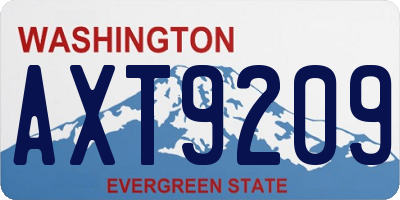 WA license plate AXT9209
