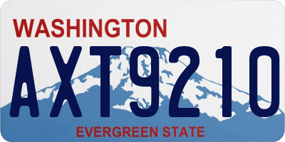 WA license plate AXT9210