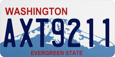 WA license plate AXT9211