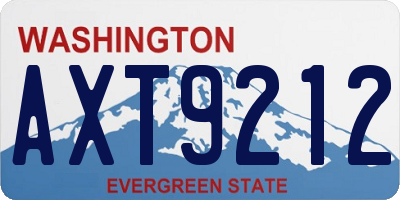 WA license plate AXT9212
