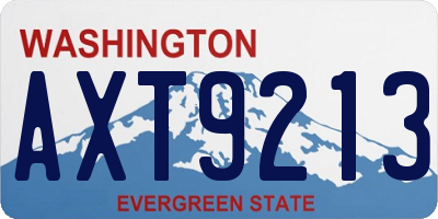 WA license plate AXT9213