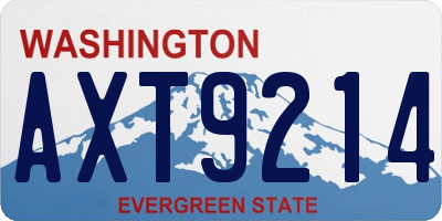 WA license plate AXT9214