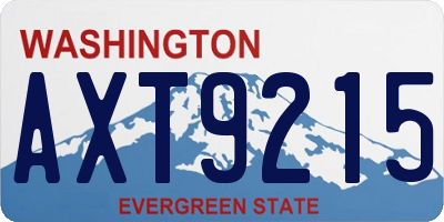WA license plate AXT9215