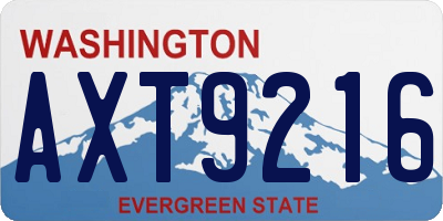 WA license plate AXT9216
