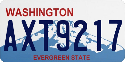 WA license plate AXT9217