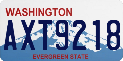 WA license plate AXT9218