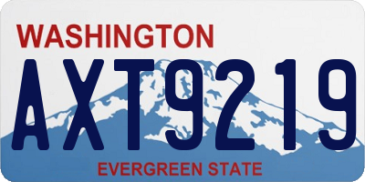 WA license plate AXT9219