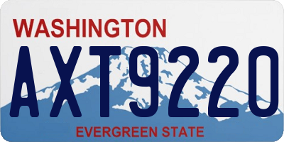 WA license plate AXT9220