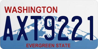 WA license plate AXT9221